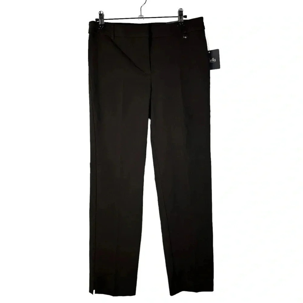 Rafaella Brown Classic Higher Rise Straight Hip Slim Ankle Dress Pants 8